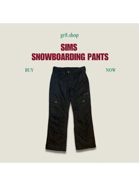 Sims Black Snowboarding Pants Mens Large With Multiple Pockets Durable & Water-R